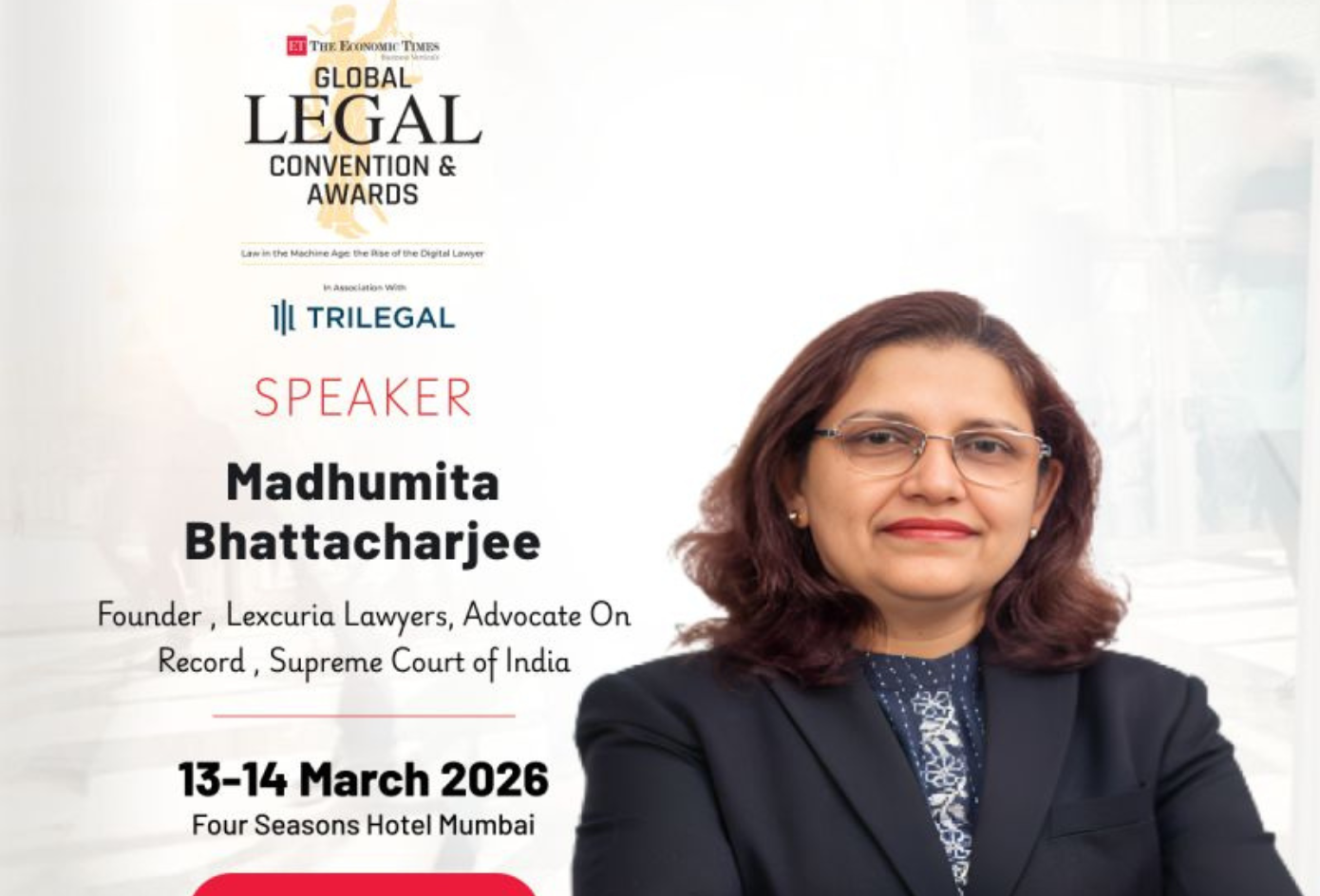 Advocate Madhumita Bhattacharjee Featured Among India’s Leading Legal Minds at the ET Global Legal Convention & Awards